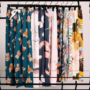 🚚 SG Seller 🚚Summer Cotton Silk Pajamas Pants Large Size Loose Wide Leg Pants (FREE SIZE)