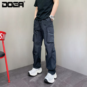 Summer Thin Loose Harlan Straight Leg Multi Pocket Workwear Long Pants Men Casual Youth Wide Leg Pants Harlan Style Loose Fit