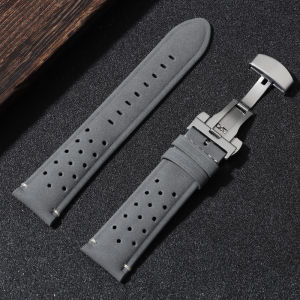 Dây Đồng Hồ Da Đua Xe Cổ Điển Mờ Tháo Lắp Nhanh Thoáng Khí Lỗ Thoáng Khí 18mm 20mm 22mm Dùng Chung Cho Seiko Rolex