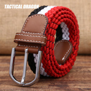3.5cm Needle Buckle Elastic Braided Elastic Belt Mens and Womens Belt Canvas Belt Business Belt