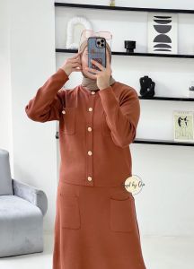 (9.1) GAGIL REMBULAN  Dress Rajut Import Wanita Muslimah Terbaru Rembulan Premium Gagil by Ova .