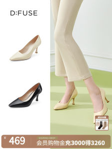 DFuse ฤดูใบไม้ผลิ ใหม่ หนัง รองเท้าส้นสูงส้นแหลมบางรองเท้าเดี่ยว ผู้หญิง รองเท้า DF 31111106   ทันสมัย ลำลอง พื้นยาง