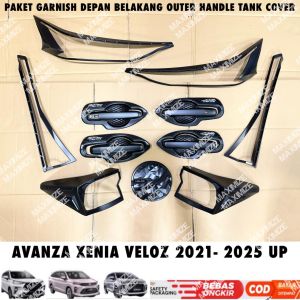 Paket Garnish Depan Belakang Outer Handle Tank Cover Avanza Veloz Xenia 2021 2024 2025 2026 Hitam
