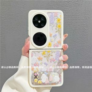 Huawei Pocket2 Spring Summer Floral Silicone Phone Case Womens Fashion Protective Cover Foldable Screen Anti-Fall Protection