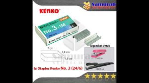 Isi Staples Kenko No. 3 Per Box Isi 20 Pak / Refill Stapler no 3 / isi Stepler Hekter Tangan HD 50