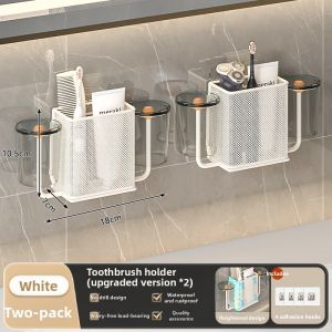 High-end Wall-Mounted Toothbrush Rack without Drilling