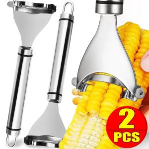 1/2Pcs Stainless Steel Corn Stripper Manual Corns Threshing Kitchen Corn Thresher Peeler Corn Peeler Shaver