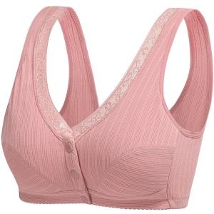 JUNYANFEI | Middle-aged Womens Front-closure No-rim Cotton Bra