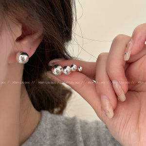 S925 Silver Needle Metal round Ball Beans Womens Ear Cuff Sleeping Safe New 2025 Fashion Earring Jewelry  out