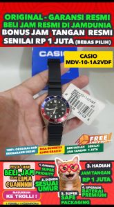 CASIO ORIGINAL - CASIO MDV-10-1A2VDF - MEN LA - RUBBER - Hitam - Jam dunia JD18ST # Jam Tangan Pria Jam Pria Jam Tangan Anti Air + CASIO MDV-10-1A2 MDV 10 1A2 10 MDV10 MDV10 MDV-10 $ S003