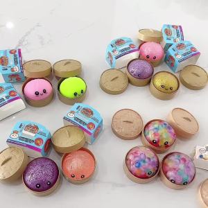 Bandai | 1 Pc My Stery Squishy Steameo Bun Squishy Dumpling 5.5cm Soft Squeezing Relieve Stress Simulation Figures Model Gift Toy