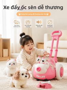 Letop Baby | Đồ Chơi thú Bông Thực Tế Có Thể Đi Bộ và Sủa Có Chức Năng Xe Đẩy