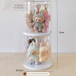 BOZHI |Hộp trưng bày thú nhồi bông trong suốt có thể xoay