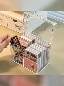 กล่องอะคริลิคใส กล่องเก็บการ์ด 2/4 ช่อง popmart กล่องโชว์โมเดล กันน้ำและกันฝุ่น ที่เก็บสิ่งของขนาดเล็กบนโต๊ะ