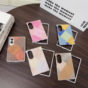 Luxury Retro Leather Phone Case for Samsung Galaxy Z Fold 8 Ultra 7 6 5 Fold8 Fold7 Fold6 Silver Bumper Color Collision Cover