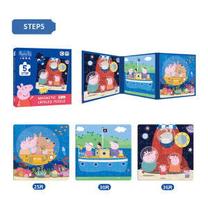 Peppa Pig Magnetic Puzzle Children Cute Cartoon Anime Baby Early Education Advanced Magnetic Puzzle Books Toy Childrens Gifts