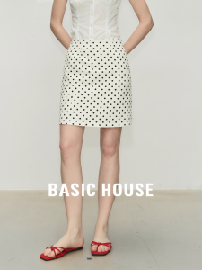 Basic House | High Waist Polka Dot Half Skirt