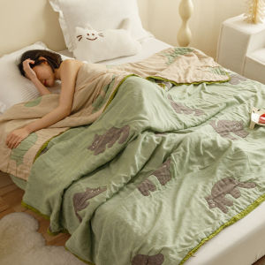 Pure Cotton Yarn Blanket Multi-Functional Single Person Air Conditioner Sofa Cover Blanket Summer Cool Blanket Bedding Towel Blanket