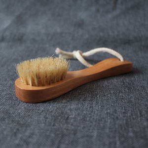 Portable Soft Bristle Bamboo Body Brush Facial Cleansing Makeup Removal Massage Tool Promotional Gift by Yijianjia