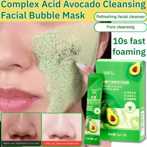 Complex Acid Avocado Deep Cleansing Facial Bubble Mask Remove Blackheads Oil Control Cleansing Mask  牛油果清洁面膜