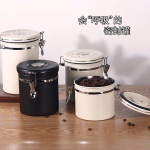 Johor Seller | Espresso Coffee Beans Tea Container Storage Canister1.2L/1.5L/1.8L Stainless Steel Air Tight