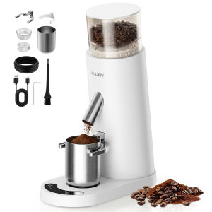 rouny | ROUNY Cordless Coffee Grinder Rechargeable Electric Burr Grinder with Adjustable Grind 80g Bean Hopper and 60g Dosing Cup
