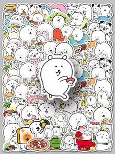 High Definition Nagano Stickers 100 Pcs Self-deprecating Cartoon Bear Decals Waterproof for Mobile Phone Case Scrapbooking Luggage Decoration Car Sticker