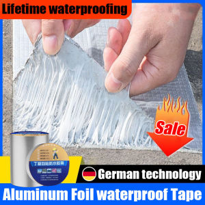 🔥Lifetime waterproof🔥Aluminum foil waterproof Tape Multiple sizes available Repairing cracks in roofs and walls Waterproof and sun-resistant Strong and easy to stick Sealing tape Waterproof Butyl Tape Lnsulation glue Tape Self Adhesive Waterproof