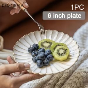 1/2PCS Nordic White Bowls Dinner Plates Ceramic White Glaze Tableware Set Western Steak Dish Salad Bowl Vegetable Fish Plate