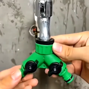 IDEKU Konektor Kran Cabang Drat 1/2” 3/4" Tipe Y – Konektor Keran Drat Pengubung Quick Release 2 Cabang Splitter Stop Kran Air Tipe Y Drat Dalam 1/2” 3/4" Sambungan Adapter Keran Selang Quick Release