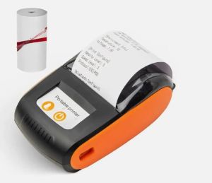 เครื่องพิมพ์ใบเสร็จขนาดเล็ก เครื่องพิมพ์ความร้อนไร้สาย BT USB เครื่องพิมพ์มือถือ IOS Android สำหรับพิมพ์ใบแจ้งหนี้ ธุรกิจ ค้าปลีก พร้อมม้วนกระดาษ 3 ม้วน