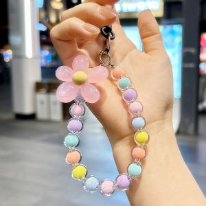 Creative Macaron Style Mobile Phone Case Pendant Crystal Keychain DIY Bracelet Adhesive Patch Mobile Phone Chain Accessory