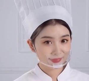 10Pcs Food Sanitary Mouth Mask Transparent Clear Anti Fog Shield Protection for Kitchen Restaurant Cooking