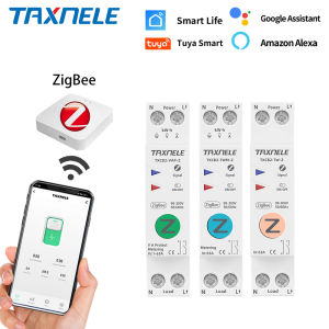 TUYA ZigBee Smart Circuit Breaker Smart Switch 1P 63A Energy Meter KWh Smart Life Remote Control Relay Timer Voltage Protect