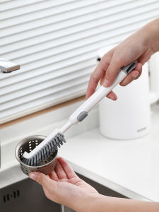Kitchen Sink Cleaning Brush Hard Bristle Long Handle Cup Brush Corner Brush No Dead Angle Bend Head Right Angle Brush