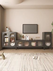 Nordic Luxury Iron Art Creative TV Cabinet Minimalist Small Apartment Storage Cabinet Floor Standing Storage Cabinet Low Chest