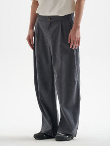 Buttbill Mens Vintage Linen Cotton Wide Leg Nine-Tenths Length Casual Pants Comfortable Breathable Summer Trousers