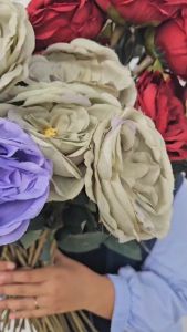 Bunga Mawar Stem Tunggal Sutra Premium Artificial / Bunga Palsu Dekorasi Nikah Wedding Pesta