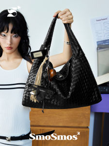 Original SmoSmos Vintage Underarm Bag Large Capacity Commuter Bag Womens Autumn Winter Tote Bag Soft PU Leather Zipper Closure