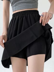Design Sensation Anti-Light Short Skirt for Women Summer Large Size Plus Size A-Line Ruched Waist Half Skirt