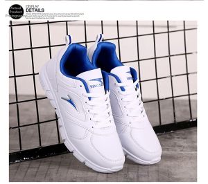 Lightweight Couples Style White Leather Sport Shoes Men Women Spring Soft Bottom Anti Slip Easy Clean College Students Run Shoes