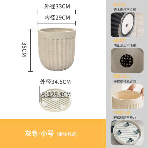 Large Flower Pot Large Cement Magnesium Clay Flowerpot Accessible Luxury Fancy Black Large Diameter Flowerpot For Home Bird of Paradise Flowerpot