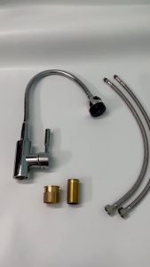 Vòi rửa bát nóng lạnh bằng đồng chất lượng cao Vòi rửa bát cần cứng mềm VAMBER cắm cắm chậu