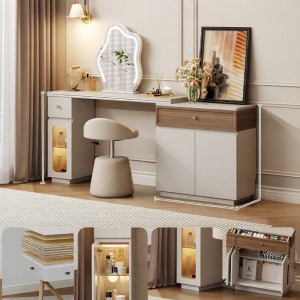 YANGYING | Antique Style Solid Wood Bedside Dressing and Storage Table