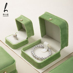 Miss Li Jewelry Box Portable High-Grade Flannel Pearl Buckle Ring Bracelet Pendant Necklace Ear Stud Ornament Storage Box