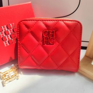 CH New Womens Wallet Exquisite Luxury Brand Short Solid Color Coin Womens Wallet High-quality PU Material Exquisite Brand Logo