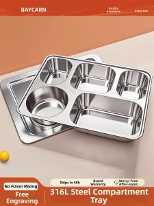 BAICHANG | Food-Grade 316L Stainless Steel Compartment Lunch Box
