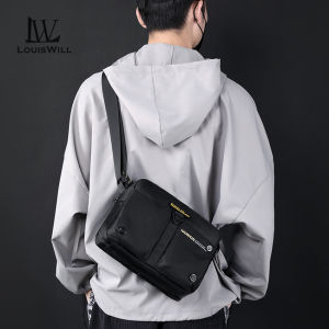 LouisWill Fashion Men Bags Shoulder Bag Nylon Cross Body Bag Casual Messenger Bag Multiple Pocket Large Capacity Waterproof Lightweight Casual Sport Street Bag for Travel Outdoor