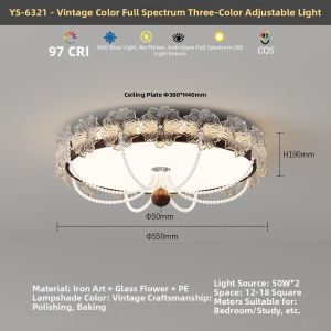 OUCHAO | Eye-Protective Pearl Glow Floral Design Ceiling Light