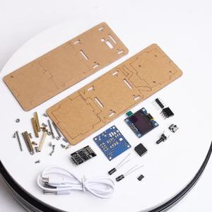 DESP8266 Mini Electronic Clock DIY Kit 0.96inch OLED Display Weather Forecast Clock Support 2.4G WIFI Network with Case
